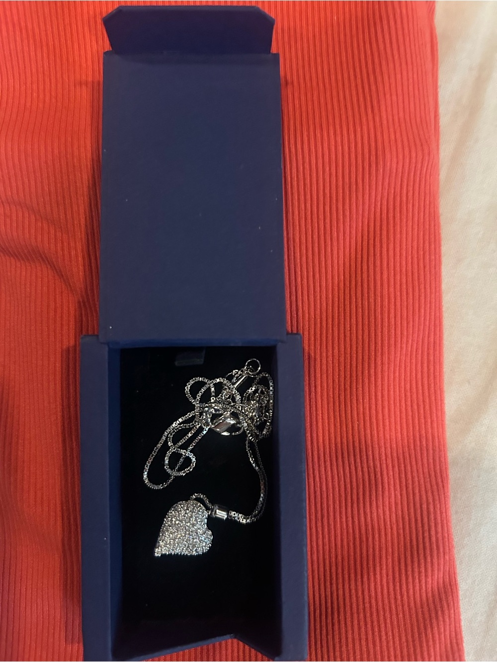 Swarovski Silver Crystal Heart Pendant Necklace